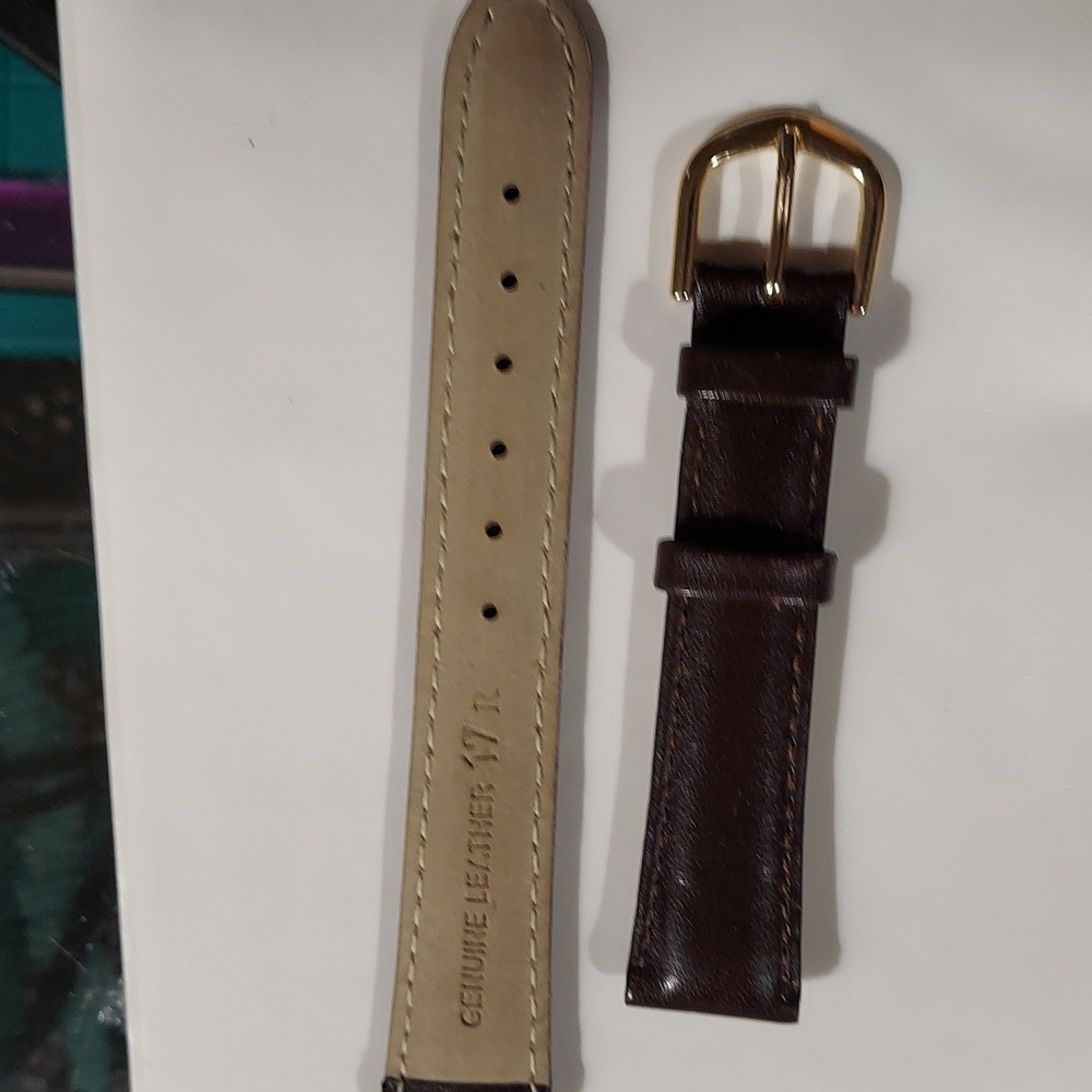Genuine leather Brown padded Stitched watch Strap band 17mm Regular - Picture 3 of 5